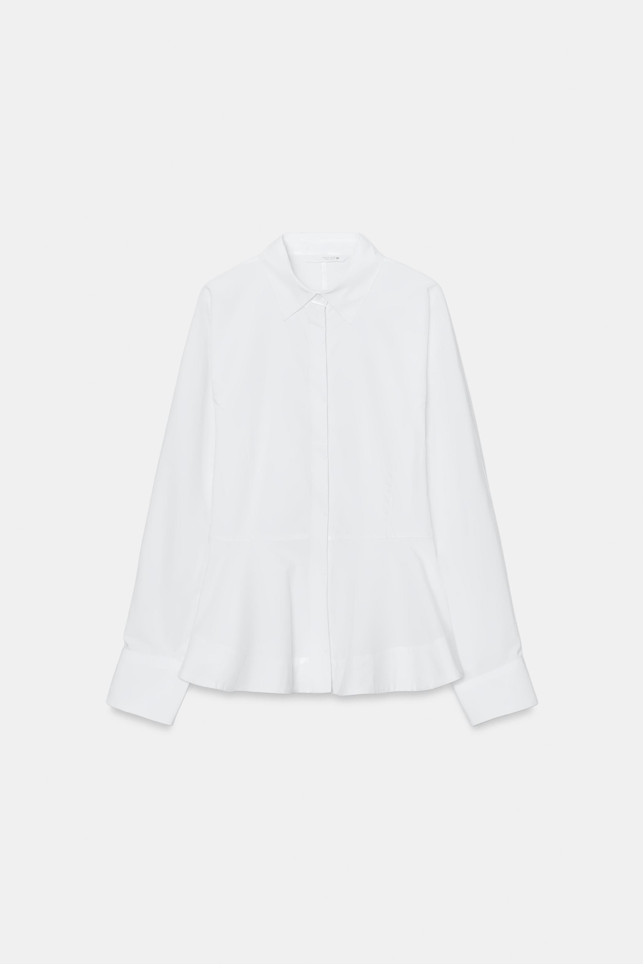 CHEMISE EN POPELINE À BASQUES